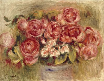 Stilleven van rozen in een vaas, 1880s en 1890s door Pierre Auguste Renoir